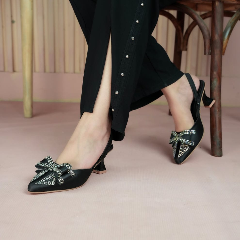 Front Bow Mules Heels