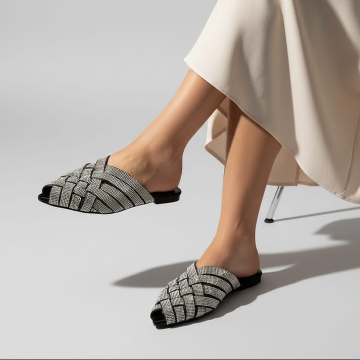 Cross Galaxy Strips Flat Mules- Winter Arrival