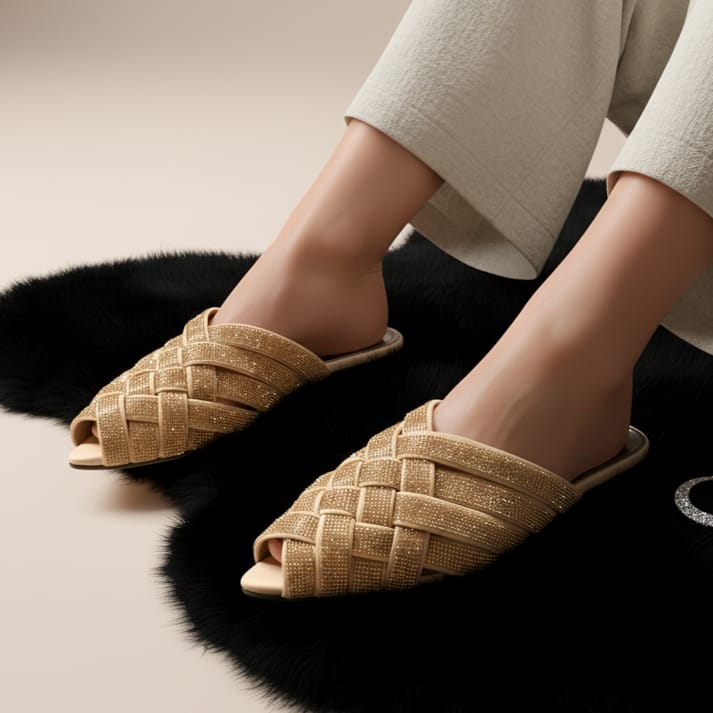 Cross Galaxy Strips Flat Mules- Winter Arrival