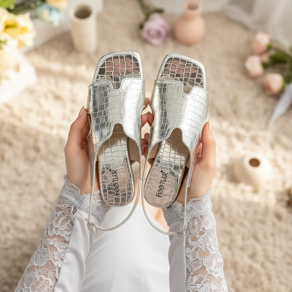 Crocodile Skin textured Sandals