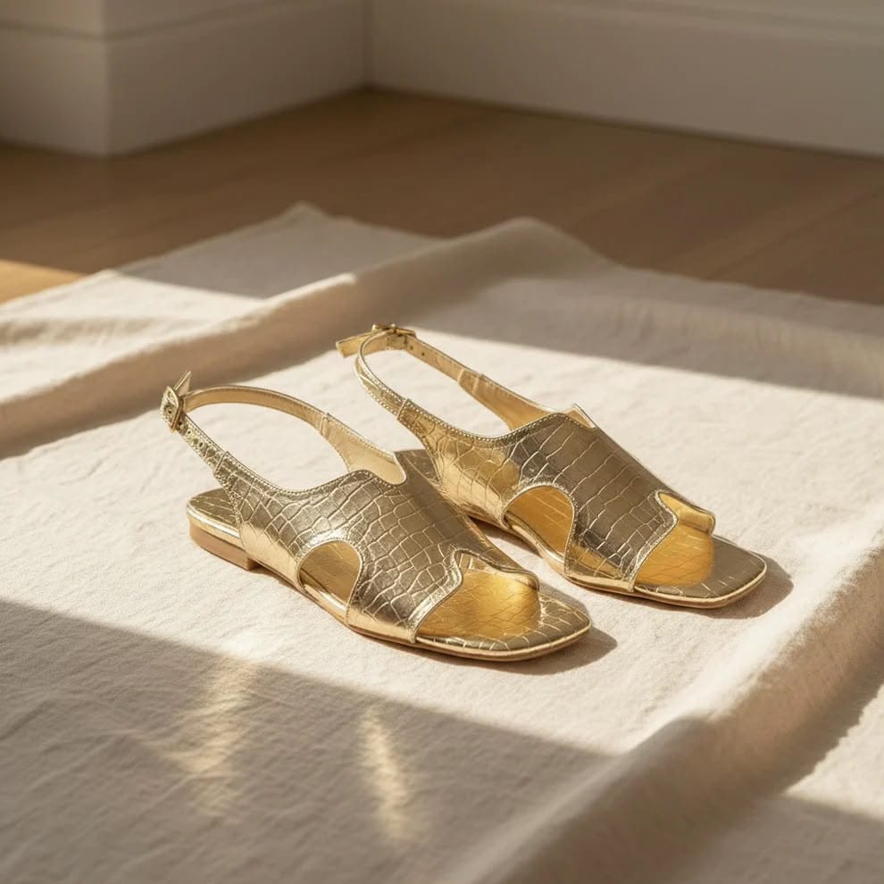 Crocodile Skin textured Sandals