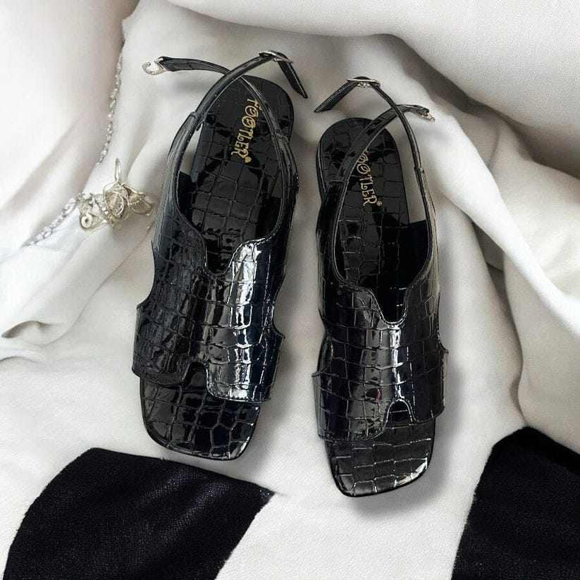 Crocodile Skin textured Sandals